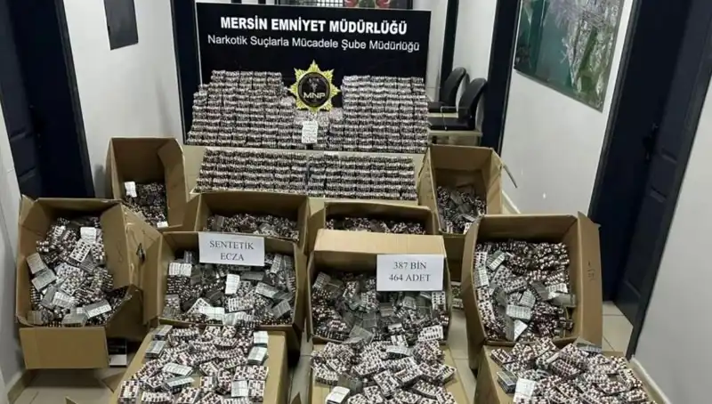 Mersin'de Tarihi Uyuşturucu Baskını: 387 Bin Hap Ele Geçirildi