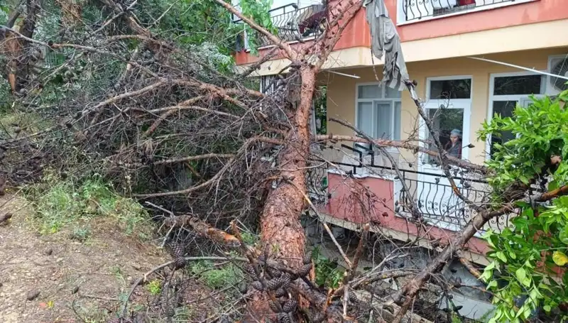 Olumsuz hava koşulları: Yağmur, binanın üstüne yıkım getirdi