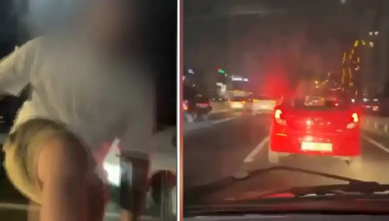 Trafik Magandası Kameralara Yansıdı: Sıçrama Yapan Araç Şok Etti