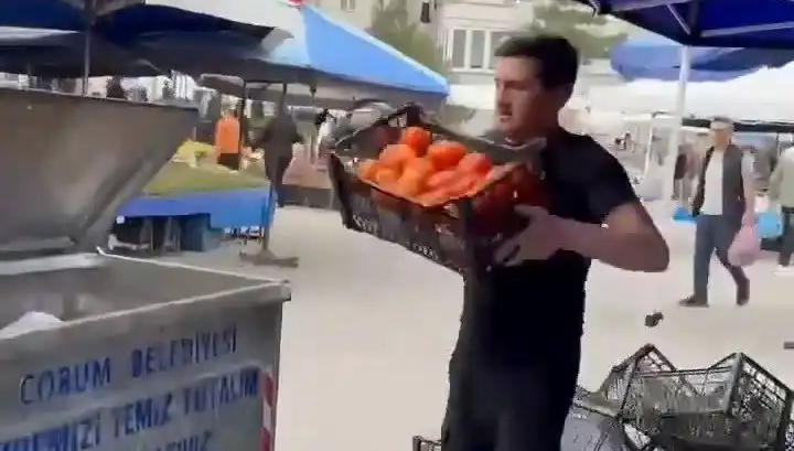 Domatesleri Çöpe Döken Pazarcıya Şok Edici Para Cezası Verildi